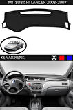 Mitsubishi Lancer 2003-2007 İçin Uygun Torpido Koruma Halısı Siyah Kenar Renk Siyah