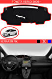 Toyota Verso 2009 + İçin Uygun Torpido Koruma Halısı Siyah Kenar Renk Kırmızı