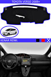 Toyota Verso 2009 + İçin Uygun Torpido Koruma Halısı Siyah Kenar Renk Mavi