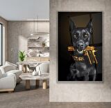 Siyah Köpek Cam Tablo