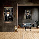 Saatli Atatürk Cam Tablo