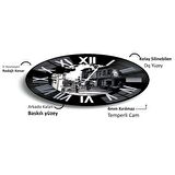 Eski İstanbul Plak Cam Saat - 40 cm