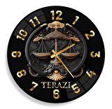 Terazi Burcu Cam Saat - 60 cm