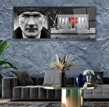 Saatli Mustafa Kemal Atatürk Cam Tablo