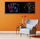 Saatli İskambil Kağıdı Cam Tablo