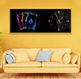 Saatli İskambil Kağıdı Cam Tablo