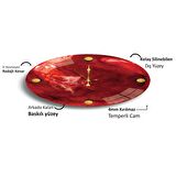 Kırmızı Mermer Cam Saat - 60 cm