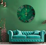 Yeşil Vintage Cam Saat - 40 cm