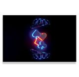 Neon Oyun Kartı Kanvas Tablo