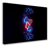 Neon Oyun Kartı Kanvas Tablo