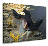 Şapkalı Kadın Kanvas Tablo