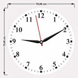 Osmanlı Arması Kanvas (Ahşap) Duvar Saati - 70 cm