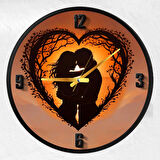 Aşk Kanvas (Ahşap) Duvar Saati - 70 cm