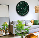 3D Yeşil Mermer Kanvas Duvar Saati - 30 cm