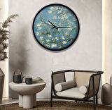 Almond Blossom 50 Cm El Yapımı Ahşap Duvar Saati
