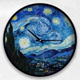 Vincent Van Gogh 50 Cm The Starry Night Ahşap Duvar Saati