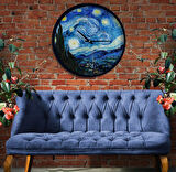 Vincent Van Gogh 50 Cm The Starry Night Ahşap Duvar Saati