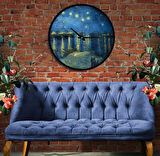 The Starry Night Over The Rhone 50 cm Ahşap Duvar Saati