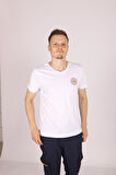 Beyaz 112 Acil Sağlık V Yaka Tişört Unisex