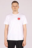 Beyaz Paramedik Bisiklet Yaka Tişört Unisex