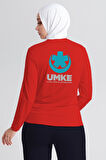 Kırmızı UMKE Bisiklet Yaka Uzun Kollu Tişört Unisex