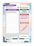 Beyaz Kareler Günlük Planlayıcı Defter - Daily Planner - Ders Çalışma Planlayıcı Defteri - Planlama 