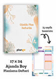 Suluboya Çiçek Spiralli Günlük Planlama Defteri - 100 Sayfa - 17x24 Planlayıcı Defter