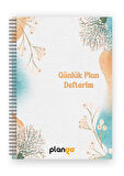 Suluboya Çiçek Spiralli Günlük Planlama Defteri - 100 Sayfa - 17x24 Planlayıcı Defter