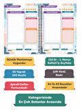 Suluboya Çiçek Spiralli Günlük Planlama Defteri - 100 Sayfa - 17x24 Planlayıcı Defter