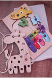 Zürafa Modelli 2 Parça Ip Geçirmeli Ve Renkli Sayıları Öğreniyorum Puzzle 25 Cm X 15cm