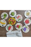Türkçe Ingilizce Meyveler Ahşap Renkli Puzzle 9 Araç 27 Parça