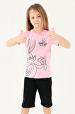 Looney Tunes L1588-2 Çocuk  Pembe Tişört