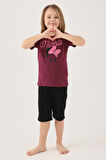 Minnie Mouse D4805-2 Kız Çocuk T-Shirt Yaban Mersini
