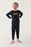 Rolypoly Roar Lacivert Erkek Çocuk Uzun Kol Pijama Takım
