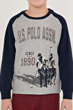 U.S. Polo Assn Cute Gri Erkek Çocuk Uzun Kol Pijama Takım