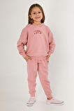 Retro Pembe Kız Çocuk Eşofman Takımı