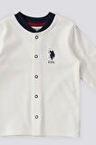 U.S. Polo Assn Krem Çıtçıtlı Uspa Desen Bebek 3Lü Takım