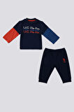 U.S. Polo Assn Lacivert Garnili Kol Detay Bebek 2 Li Takım