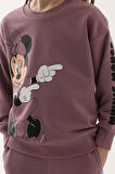 Minnie Mouse Dark Line Koyu Leylak Kız Çocuk Eşofman Takımı