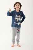 Mickey Mouse D4821-3 Çocuk  Koyu Indigo Pijama