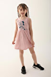 Minnie Mouse D4860-3 Kız Çocuk Elbise Pembe Melanj