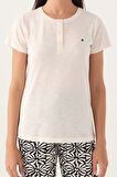 Pierre Cardin Buttoned Bej Kadın Kısa Kol Pijama Takımı