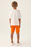 RolyPoly Geometic Turuncu Erkek Çocuk Bermuda Takım