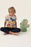 RolyPoly Dinosaur Krem Erkek Çocuk Pijama Takımı