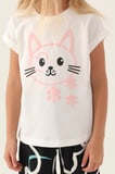 RolyPoly Cat Krem Kız Çocuk Şort Takım