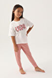 U.S. Polo Assn Lisanslı Daisy Krem Kız Çocuk Pijama Takımı