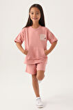 Lisanslı Orchid Pembe Kız Çocuk Şort Takım