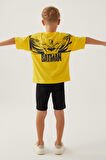 Batman With Emblem Sarı Erkek Çocuk Bermuda Takım