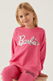 Barbie Stamp Açık Fuşya Kız Çocuk Sweatshirt