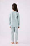 Rolypoly Kız Çocuk Uzun Kol Pijama Takım RP3464 Su Yeşili